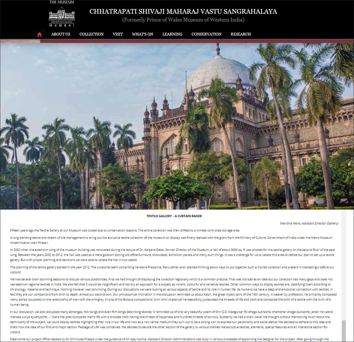 Textile Gallery - A curtain Raiser ,Chhatrapati Shivaji Maharaj Vastu Sangrahalaya (CSMVS )- April 2019